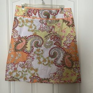 Tracy Evans skirt size 9 Paisley print in yellow and peach